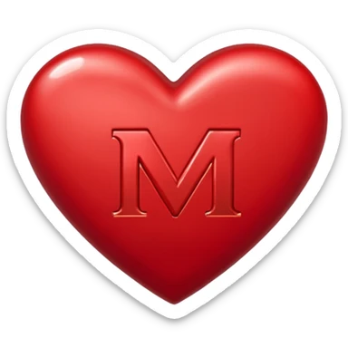 the letters M + V, in a heart sticker