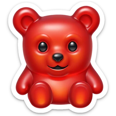 Black and red gummybear with devil horns sticker