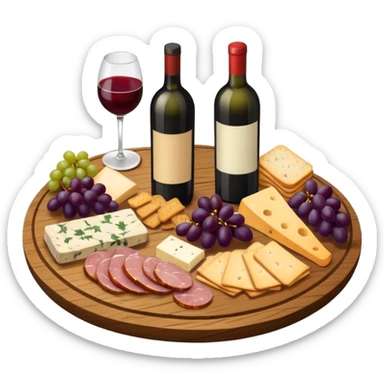 charcuterie board with wine sticker