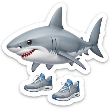 Un requin avec des chaussures  sticker