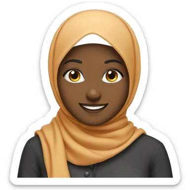 smiling hijab girl sticker