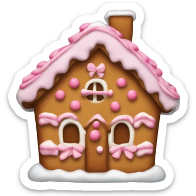Gingerbread house with a pink bow  sticker