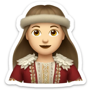 Latvian folk costume sticker