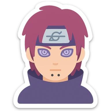 Nagato character as a modern flat color icon, clear silhouette, minimal shading sticker