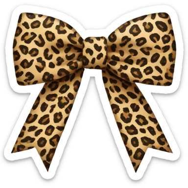 Leopard print bow sticker