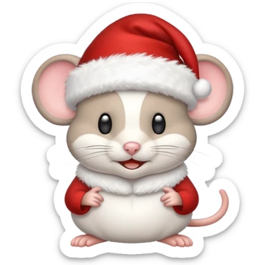 Mouse with santa hat sticker