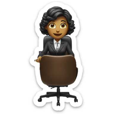 secretary at a desk sticker