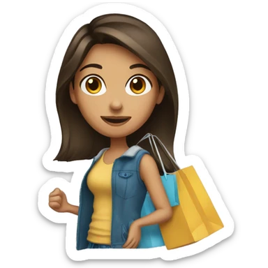 Brunette shopping sticker