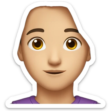 A 14 years old kid with brown hair and brown eyes sticker