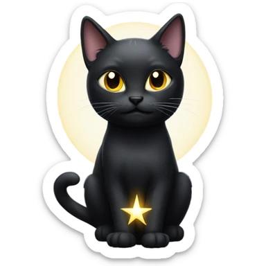 Black cat with halo sticker