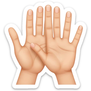 Two hands touching all finger tips sticker