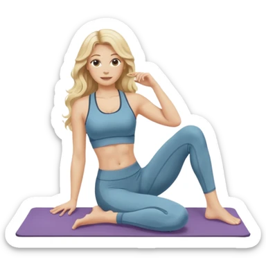 realistic blonde long wavy hair scandi pilates princess sticker