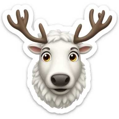 A white reindeer sticker