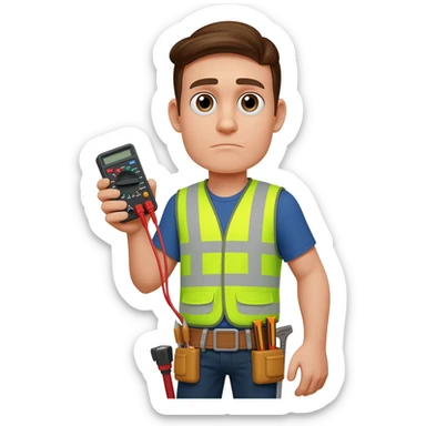Emoji de un electricista sticker