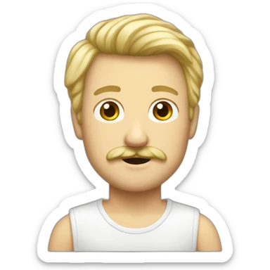 German blond guy moustache full body sticker