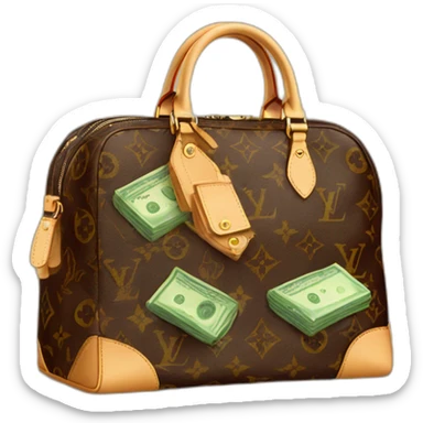 Louis vuitton bag with money sticker