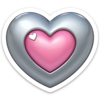 platinum heart with one mini pink heart inside of it  sticker