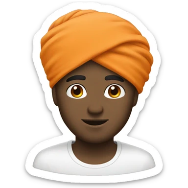 turban orange white guy sticker