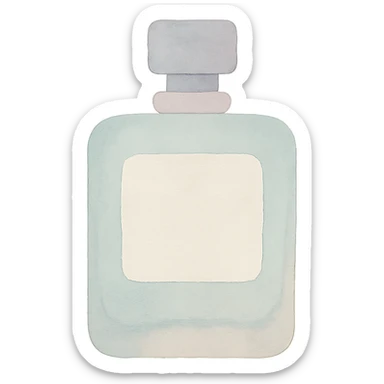 perfume bottle, watercolor art style, soft edges, gentle color blending sticker