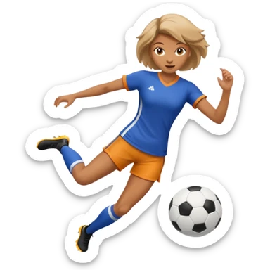 female soccer mentor kicking a soccer ball sticker