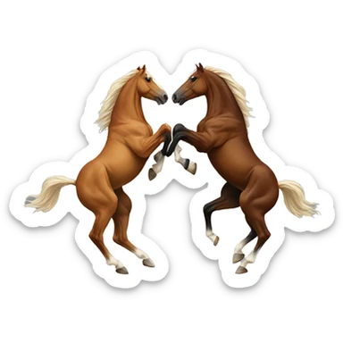 Horses fighting sticker