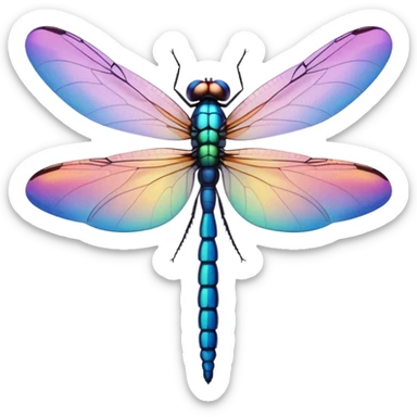 Peaceful Dragonfly color  sticker