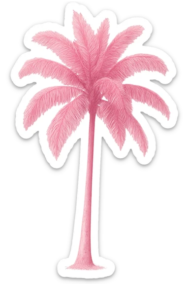 pink palm tree sticker