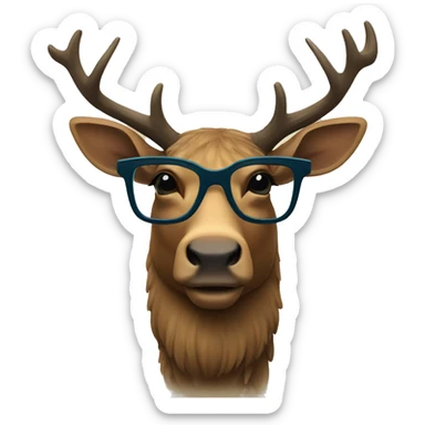Elk with glasses sticker