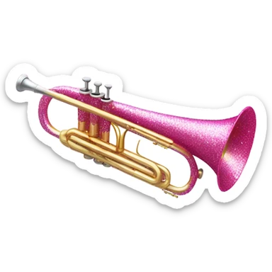 Pink glitter trumpet  sticker