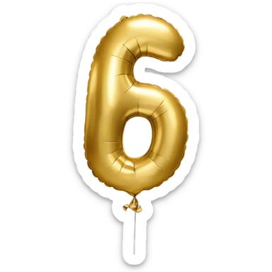 the number 5 as a gold foil balloon sticker
