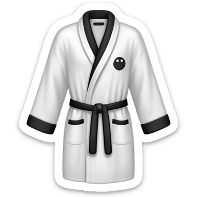 bathrobe white and black without cap sticker