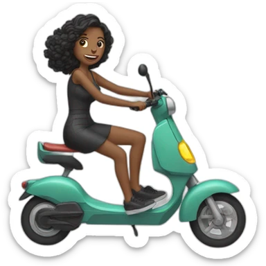 women destroys electric scooter sticker