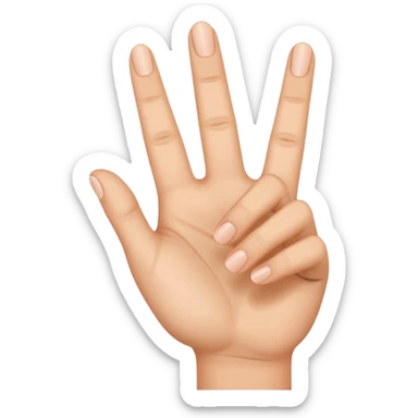 A hand holding up 3 fingers with the thumb sticker