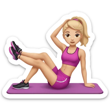 girl working out abs workout situps  sticker