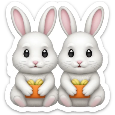 two rabbits colllobrating sticker