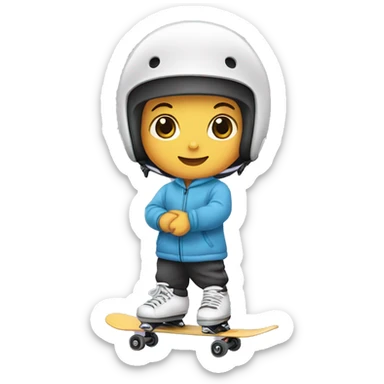 Un bebé en patineta  sticker