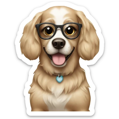 Our dog Lucy wearing shnglasses  sticker