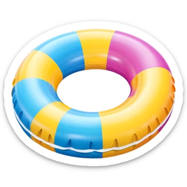 inflatable pool float object icon, colorful swimming ring, glossy plastic texture, summer vibe, 3D cartoon, mobile game icon style, centered, clean background, no text, no watermark
 sticker