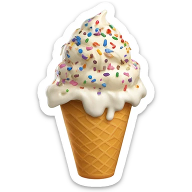 ice cream in a cup with sprinkles and toppings sticker