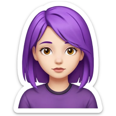 girl with purple hair sticker