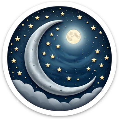 Realistic crescent moon sticker