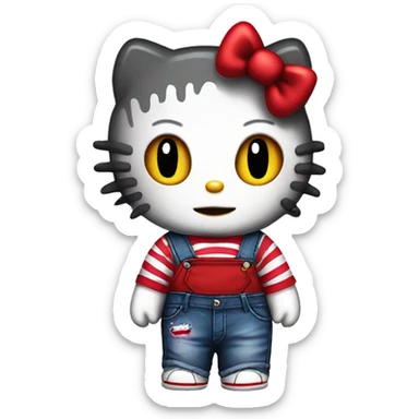 Hello kitty chucky doll cute evil  sticker