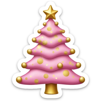 pink and gold Christmas tree sticker