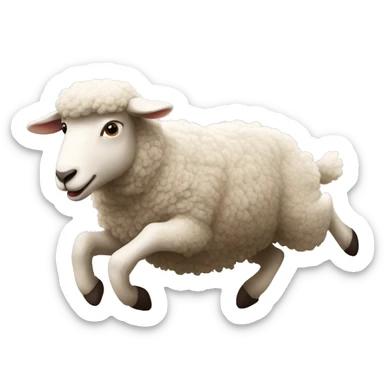 a sheep jumping over a fence sticker