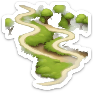 winding dirt path through fores sticker