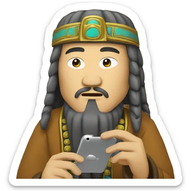 genghis khan using phone sticker