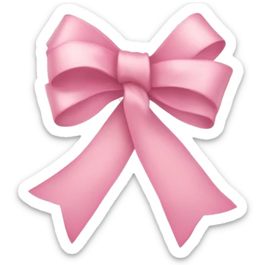 light pink ribbon bow sticker