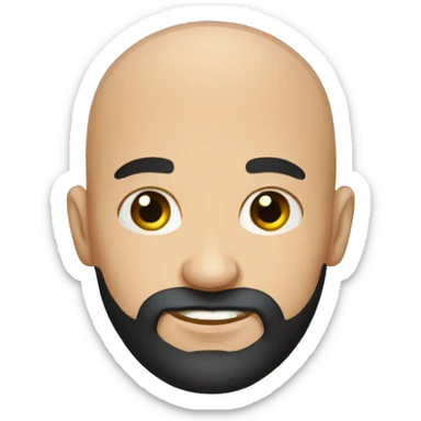 young bald guy with long black beard sticker