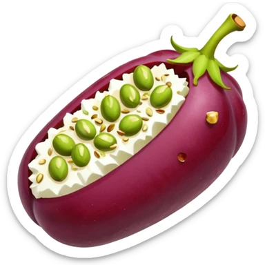 a red seedless grape covered in goat cheese rolled in pistachios drizzled with honey  sticker