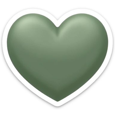 sage green heart sticker